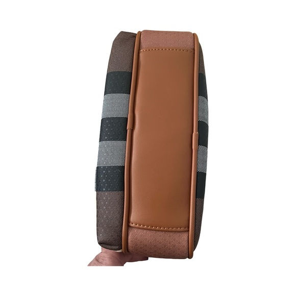 Elegant Vegan Leather Brown Plaid Women's Bag with Matching Wallet - Picture 9 of 16